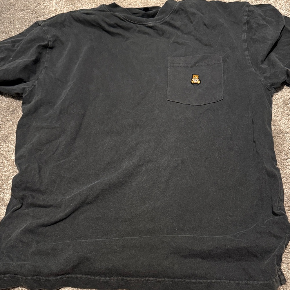 Teddy fresh Men's Black T-Shirt with Bear Patch